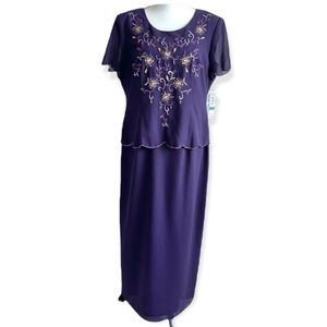 R&M Richards Embroidered and Sequins Formal Dress